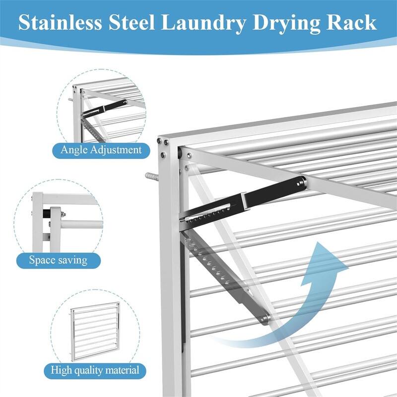 2 Pcs Wall Mount Drying Rack - 26 x 31.5, Stainless Steel