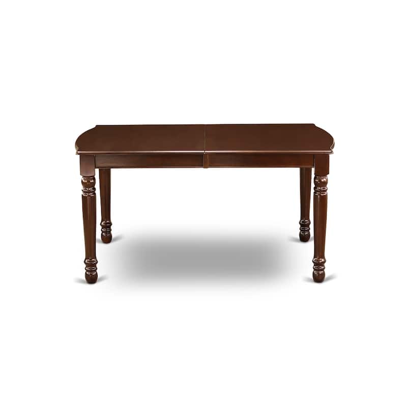 East West Furniture Dining Table Set Consist of a Dining Room Table and Linen Fabric Chairs, Mahogany (Pieces Options)