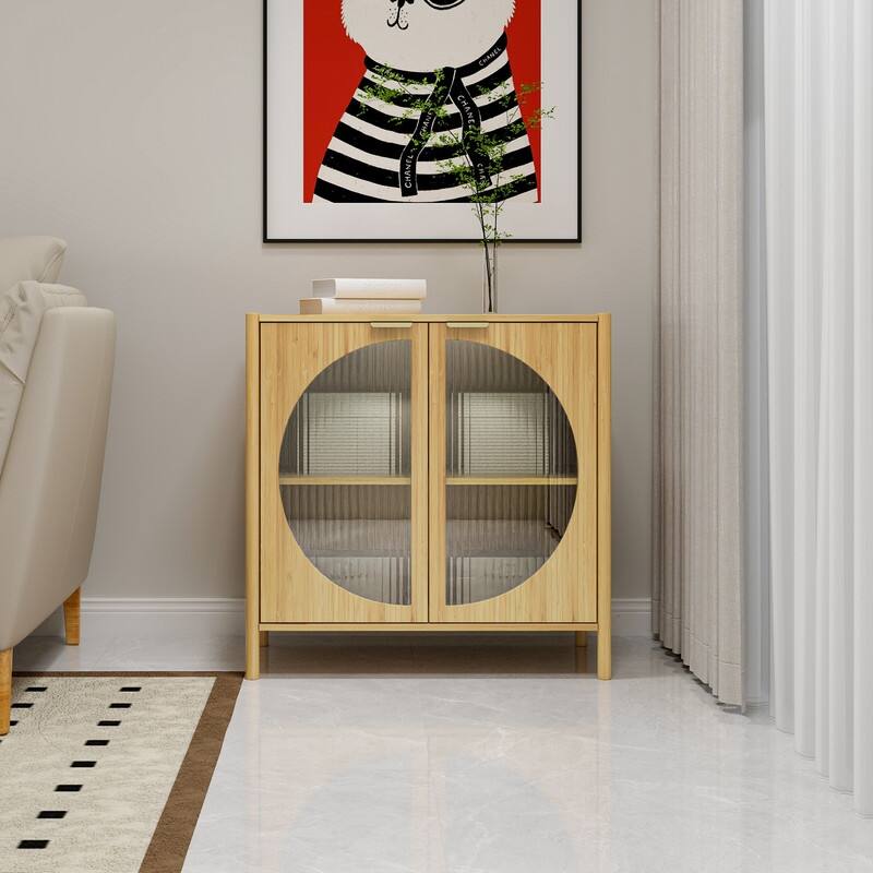 Bamboo Cabinet with Glass Door