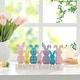 preview thumbnail 5 of 16, Glitzhome Easter Wooden/Metal Tulips/Bunny Family Spring Theme Table Decor
