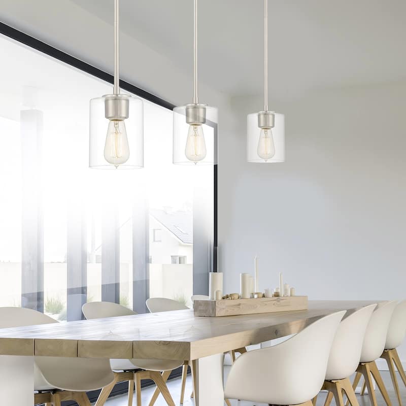 Liam Collection - 1 Light - Mini Pendant - 5"W - 7.25"H - Satin Platinum Finish