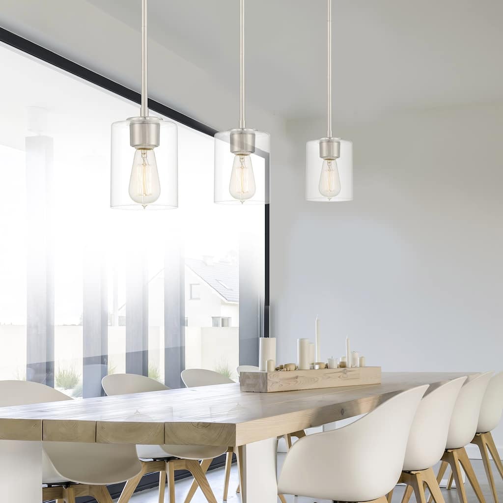 Liam Collection - 1 Light - Mini Pendant - 5"W - 7.25"H - Satin Platinum Finish