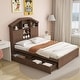 preview thumbnail 2 of 69, Wooden platform bed with house shaped storage headboard and drawers
