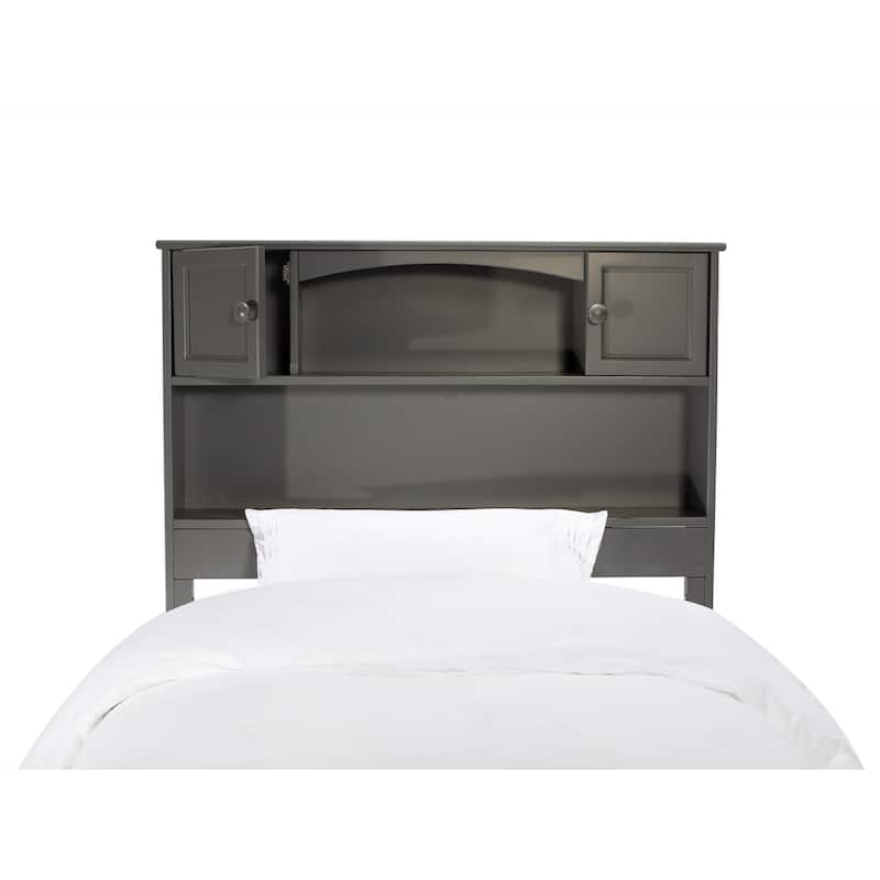 Twin Platform Bed with Trundle - Modern Grey Bed Frame, Space Saving Design, Easy Assembly