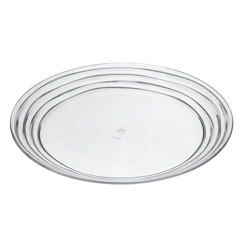 Designer Swirl 12" Acrylic Dinner Plates Set of 4 - Clear