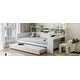preview thumbnail 51 of 54, Roomfitters Wooden Twin/Full Size Daybed with Storage Shelves, Multi-functional Bed with Twin Size Trundle Bed and Study Desk