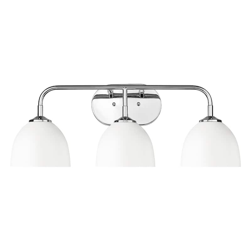 Golden Lighting Zoey 10" Tall Bathroom Sconce with White Shade - Chrome
