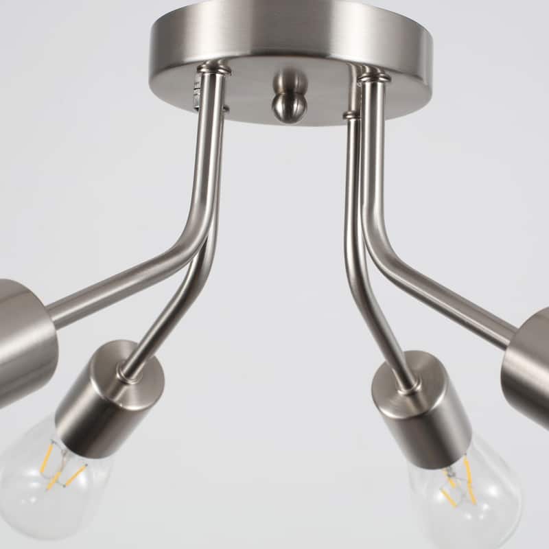 Modern 4-Light Semi Flush Mount Ceiling Light for Dining Room Bedroom Hallway Entryway