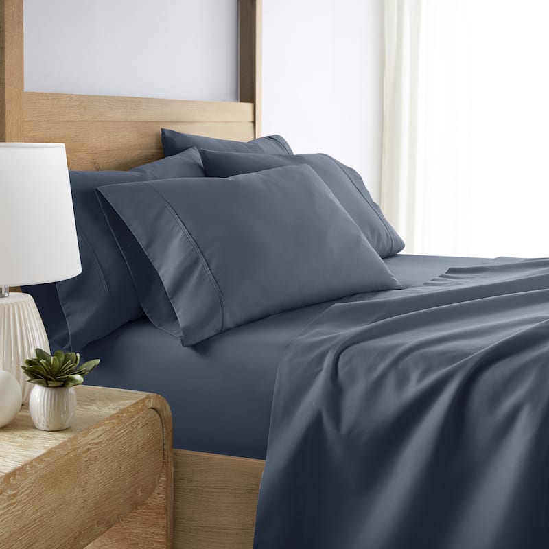 Becky Cameron Double Brushed Deep Pocket 6 Piece Sheet Set - Twin Extra Long - Stone