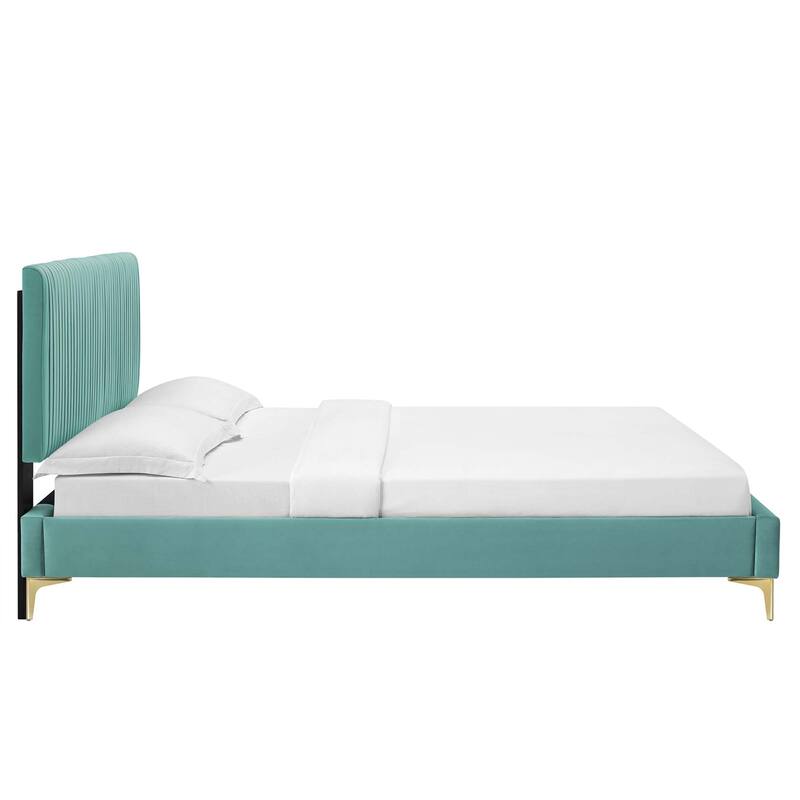 Peyton Performance Velvet Queen Platform Bed