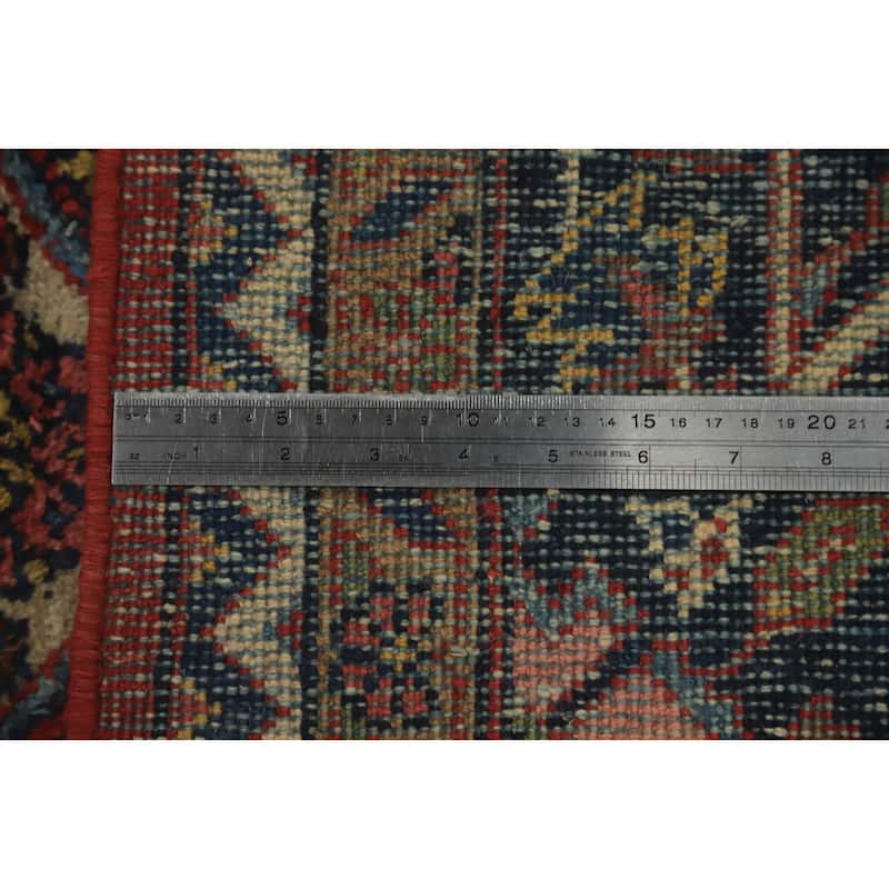 Hand Knotted Oriental 100% Wool Carpet Traditional Floral Red Mahal Area Rug - 11' 11'' X 9' 2''