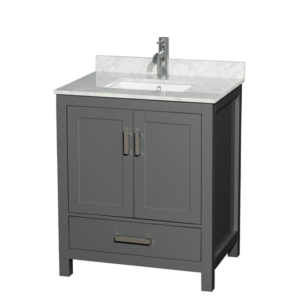 Wyndham Collection Sheffield 30" Freestanding Vanity Set with Hardwood