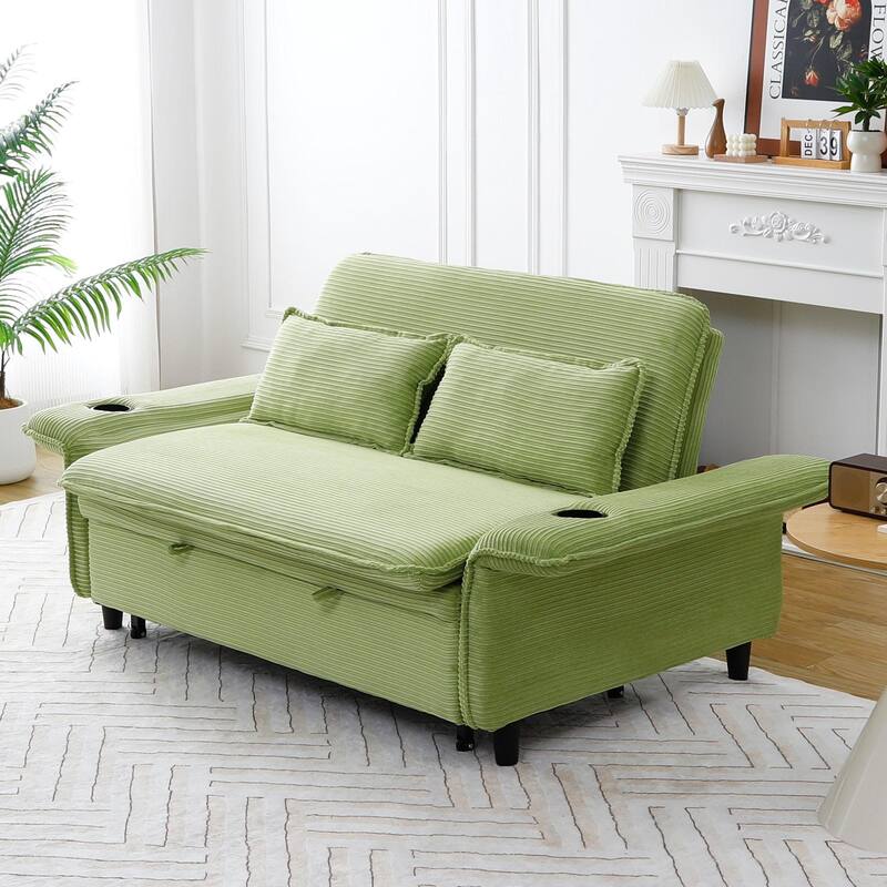 Striped Fabric Multifunctional Sofa Bed