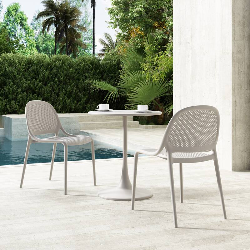 Shay Stackable Plastic Chair for Indoors or Outdoors - Set of 2