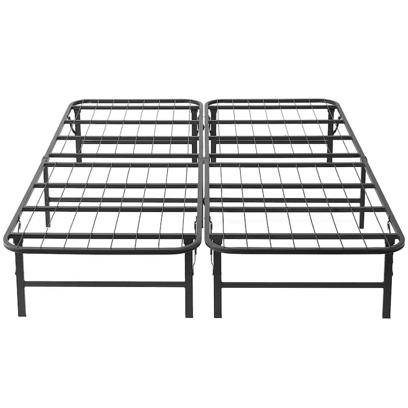 VECELO Foldable Metal Bed Frame, No Screws No Tools Folding Platform Bed, Twin, Full, Queen Size