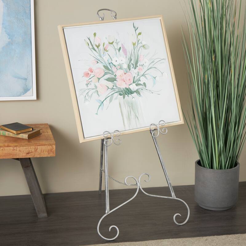 Silver or Gold Metal Traditional Easel with Chain Support - 22 x 21 x 46