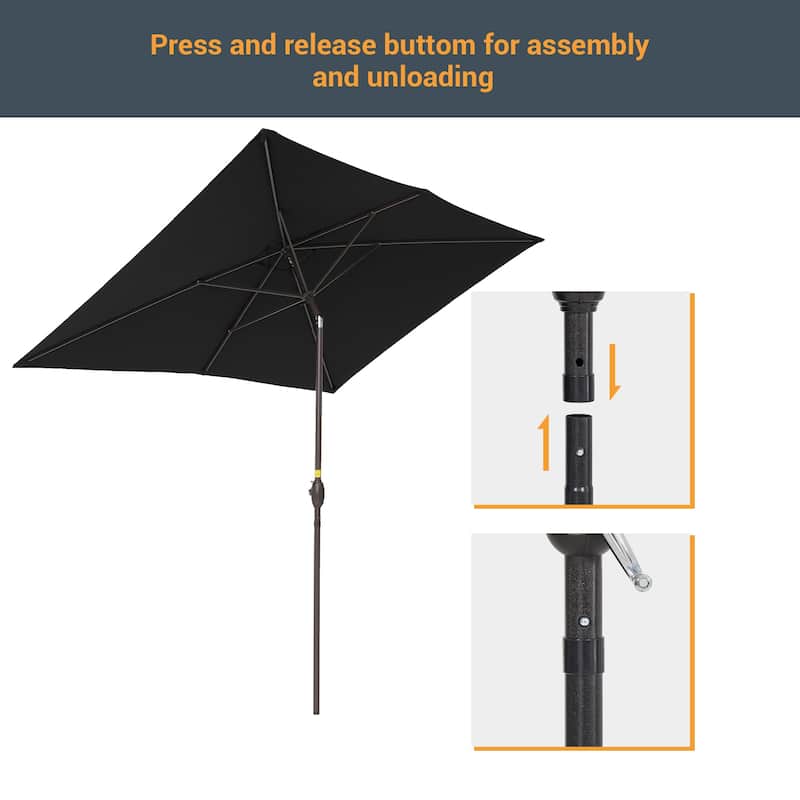 LIVOOSUN 10x6.5ft Patio Market Umbrella Aluminum Table Umbrellas