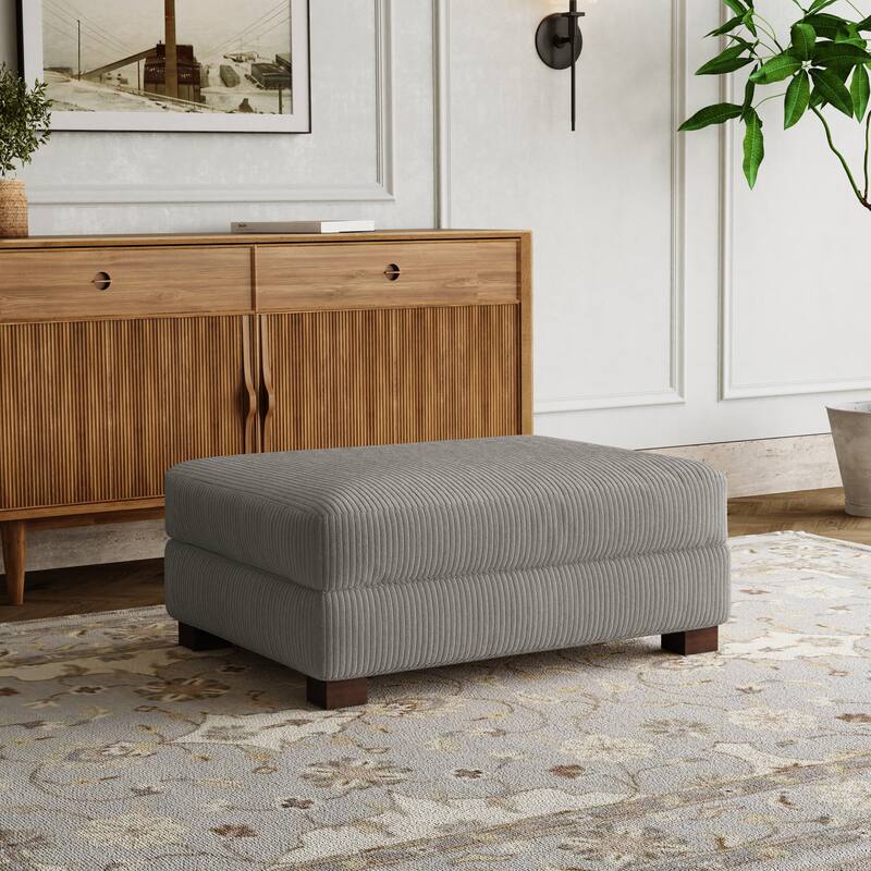 Rectangle Corduroy Ottoman for Living Room