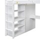 preview thumbnail 15 of 13, White Full Size Solid Wood Loft Bed with Built-in Wardrobe, Desk, Storage Shelves and Drawers