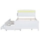 preview thumbnail 9 of 12, Full Platform Kids Bed with LED Storage Headboard, Twin Size Trundle, and 3-Drawers for Extra Storage and Convenience, White
