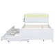 preview thumbnail 17 of 16, Twin Size Platform Bed with Storage LED Headboard, Twin Size Trundle and 3 Drawers, White