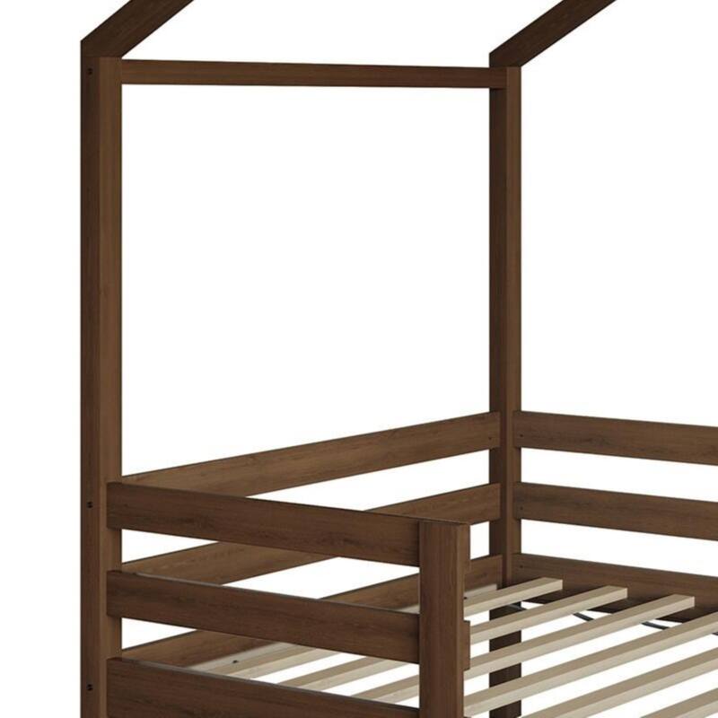 CraftPorch Mid-Century Wooden Canopy Bed