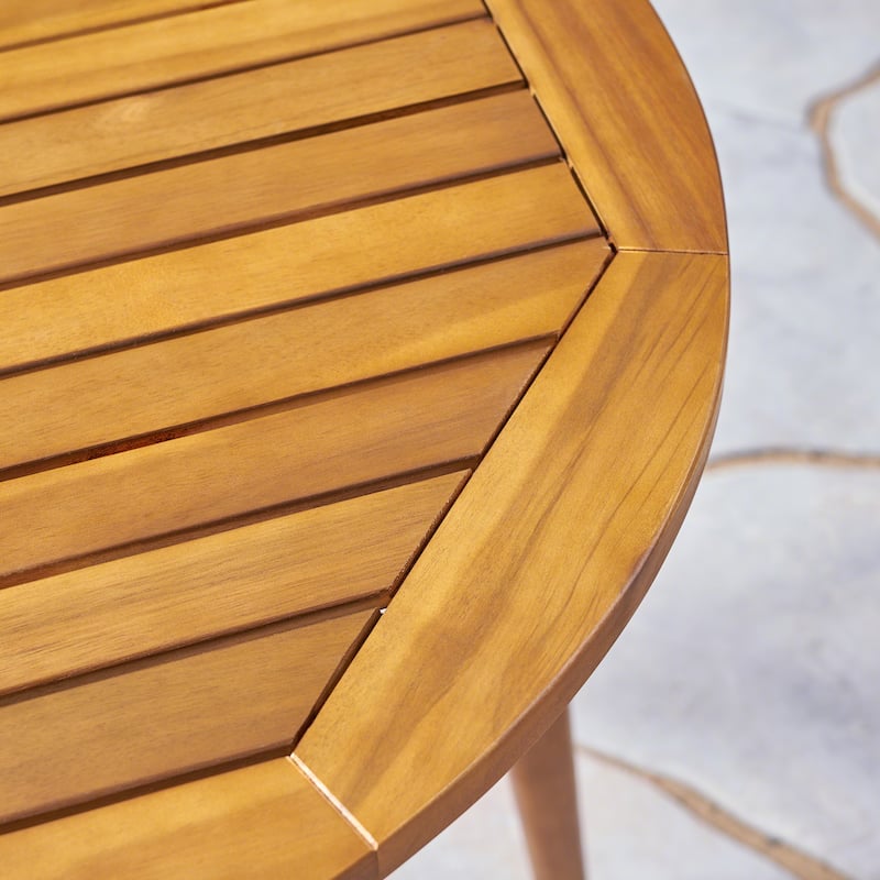 Stamford Outdoor Acacia Bistro Table with Straight Legs by Christopher Knight Home
