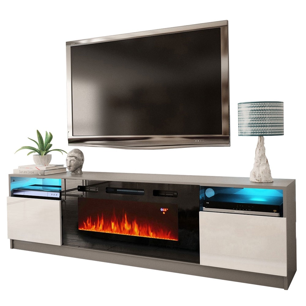 Strick and bolton tv stand with fireplace top