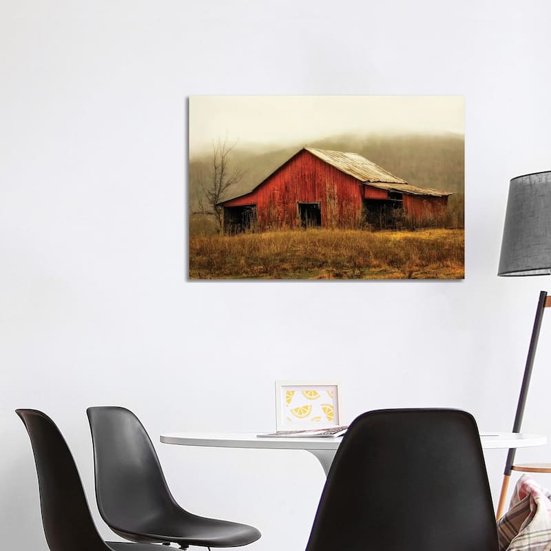 iCanvas "Skylight Barn in the Fog" by Andy Amos Canvas Print - 26x40x1.5