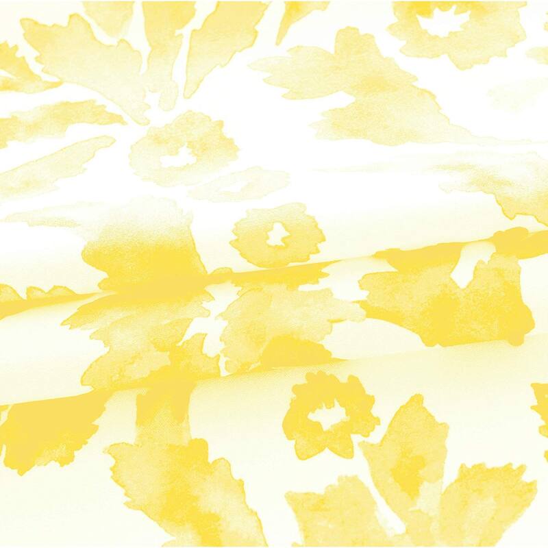 Porch & Den Ouzel Floral Watercolor Pattern Lined Window Valance