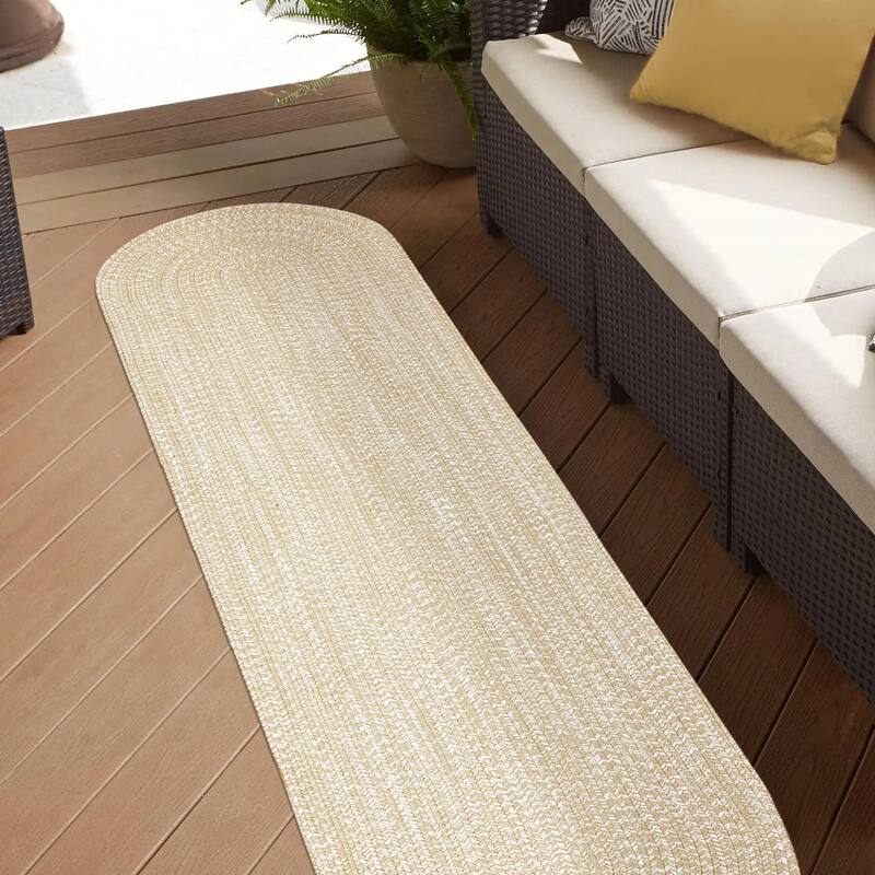 Superior Modern Rustic Bohemian Reversible Multi-Tone Braided Indoor Outdoor Area Rug