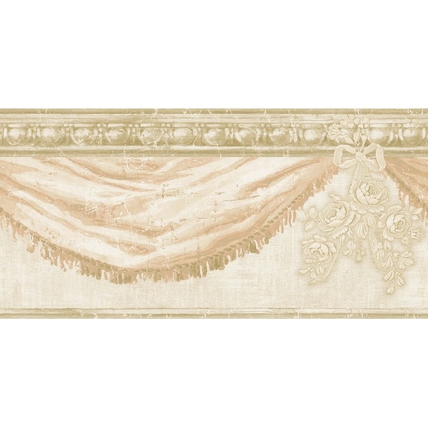 Seabrook Designs Dotson Traditional Unpasted Wallpaper Border Bed