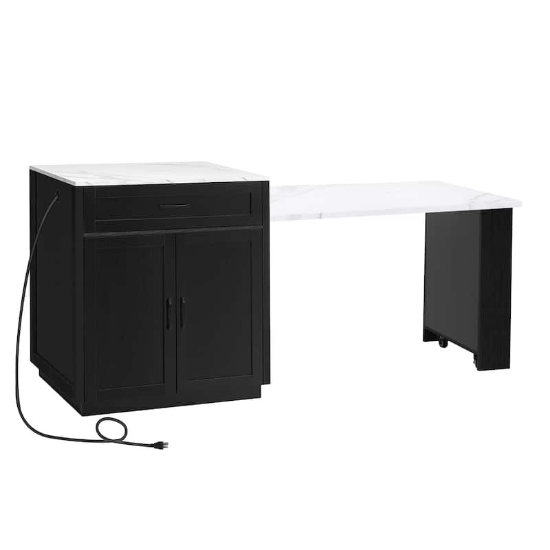 Tinny MDF Kitchen Island with Extendable Dining Table(32-in x28-in x36-in)