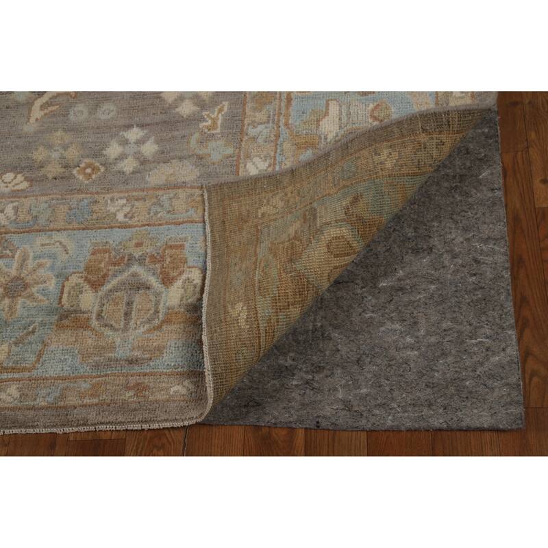 Hand Knotted Oriental 100% Wool Carpet Transitional All-Over Greys & Charcoal Oushak Area Rug - 11' 8'' X 8' 2''