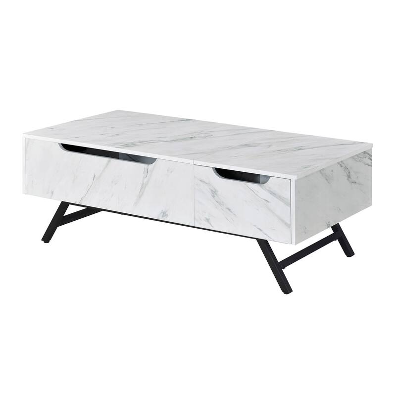Kelsey Coffee Table with Lift Top - White/Black