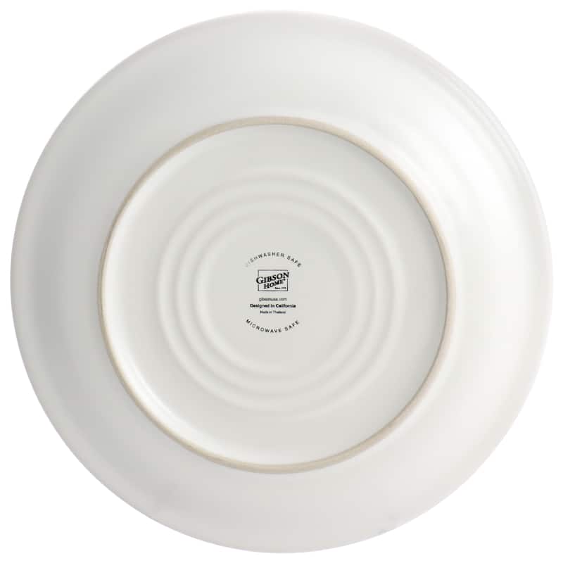 Modern White Round Stoneware Dinnerware Set 12 Pieces