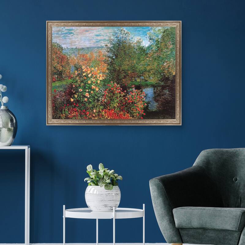 Masterpiece Art Gallery| Corner of the Garden at Montgeron by Claude Monet - Framed Canvas Art Print