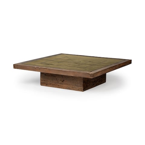 Kandinsky 50" Square Brown Solid Wood Table & Base Coffee Table - 50.0L x 50.0W x 13.0H