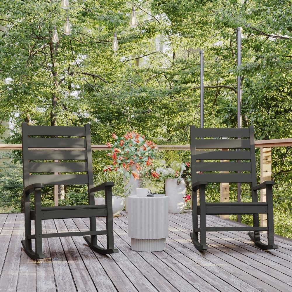 Classic Commercial Grade All-Weather Outdoor Rocking Chairs (Set of 2)
