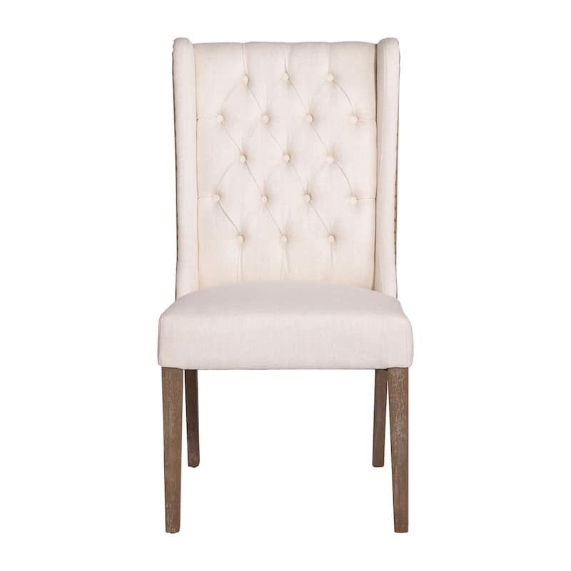 Abel Two-Toned Performance Linen Wingback Dining Chair