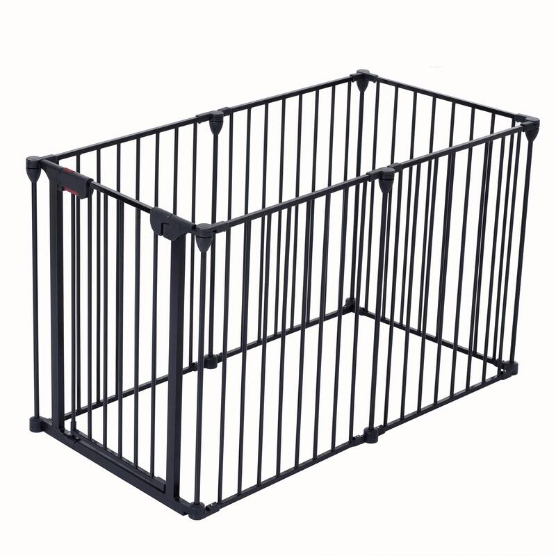 Black Steel 4-in-1 Configurable Safety Gate for Kids and Pets