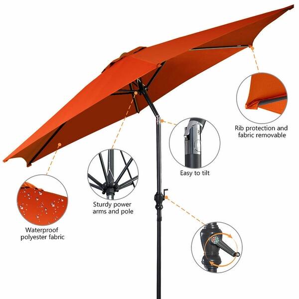 Shop 9 Ft Patio Outdoor Umbrella With Crank Orange Overstock 30655546