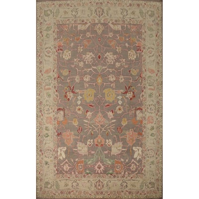 Hand Knotted Oriental 100% Wool Carpet Transitional All-Over Greys & Charcoal Oushak Area Rug - 13' 11'' X 10' 6''