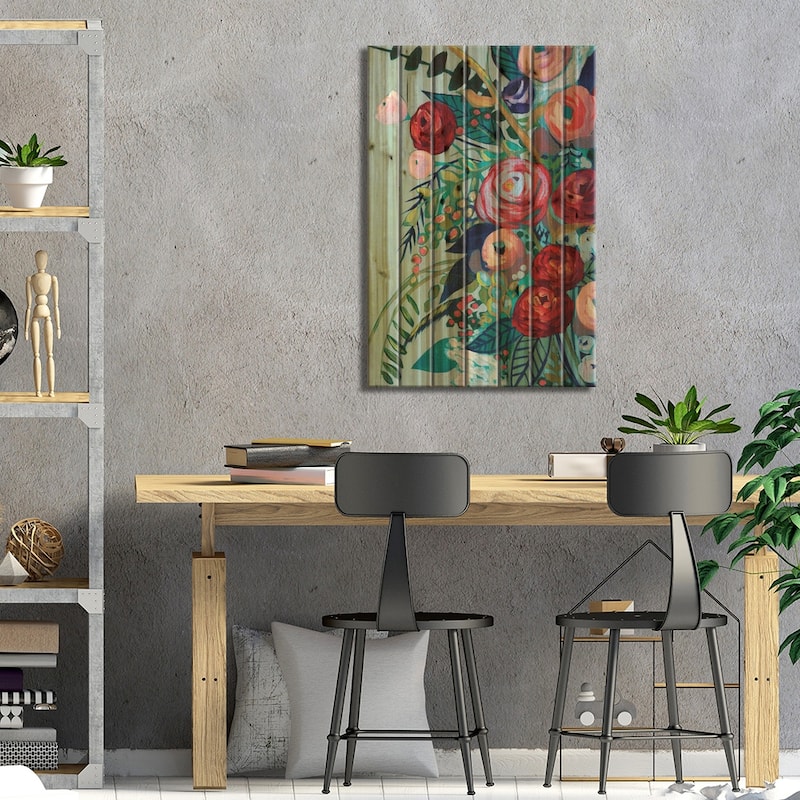 Lyrical Array II Print On Wood by Grace Popp - Multi-Color