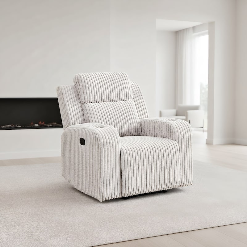 Oversized Power Recliner Chair with USB Ports, Home Theater Single Sofa with Cup Holders - Grey