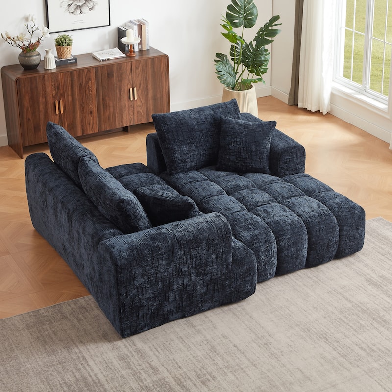 Roomfitters Oversized Chenille Sectional Sofa, Modern L-Shaped Cloud Couch with Right Chaise and Deep Seats