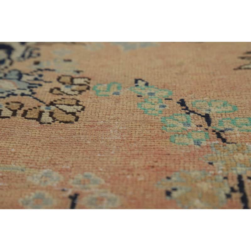 Medallion Mashad Persian Vintage Area Rug Handmade Wool Carpet - 7'11"x 11'1"