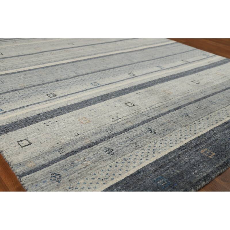 Gabbeh Indian Area Rug Handmade Bedroom Grey Wool Carpet - 5'3" x 7'6" - 5'3" x 7'6" - Grey