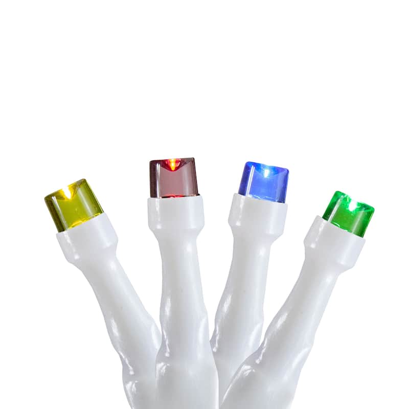 10 B/O Multi LED Wide Angle Christmas Lights - 3 ft White Wire - 3'