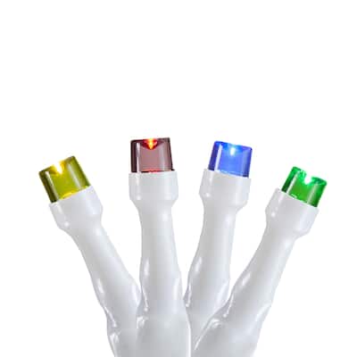10 B/O Multi LED Wide Angle Christmas Lights - 3 ft White Wire - 3'
